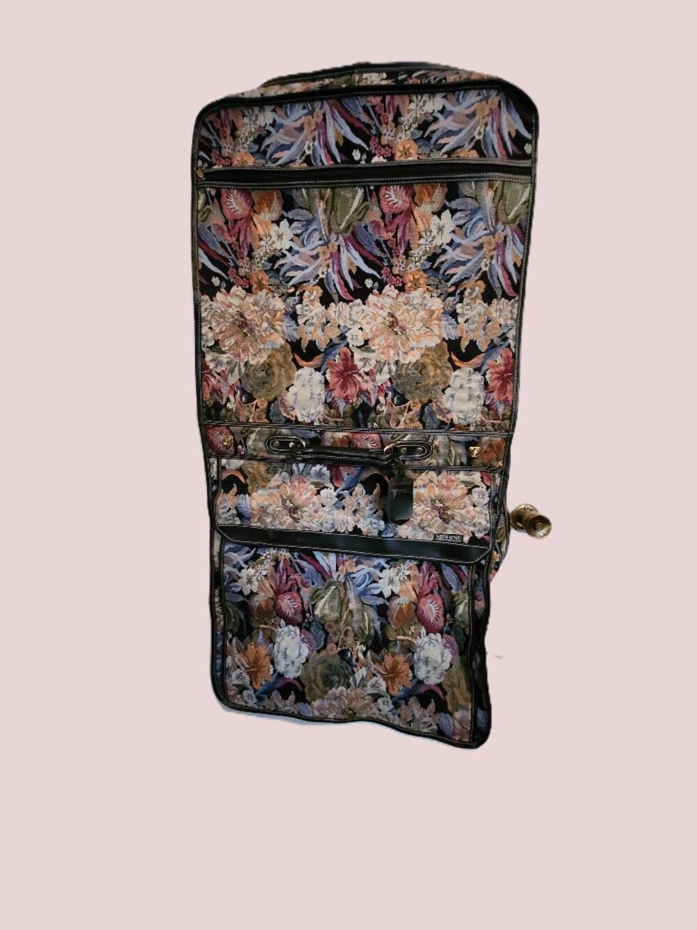 Rare Vintage Floral Tapestry Garment Bag